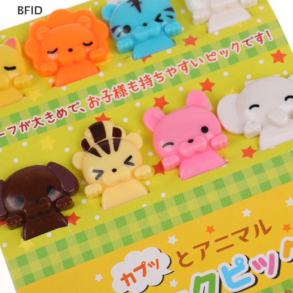 [BFID] 6per8/10pcs Mini Kartun Food Pick Kid Food Garpu Buah Bento Box Decor Reusable [ID]