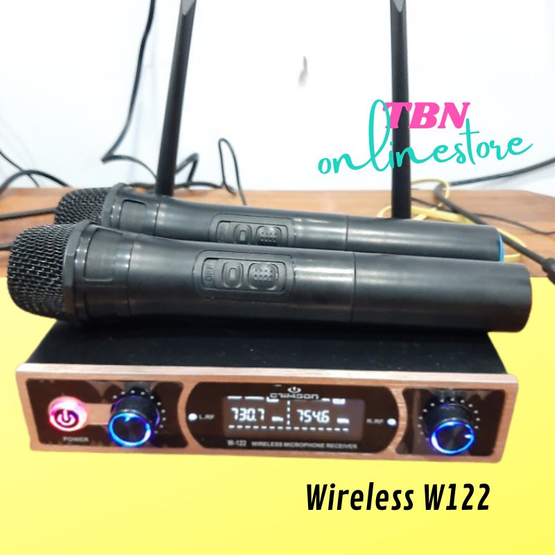 MIC WIRELESS DOUBLE CRIMSON W 122 VHF MICROPHONE ORIGINAL