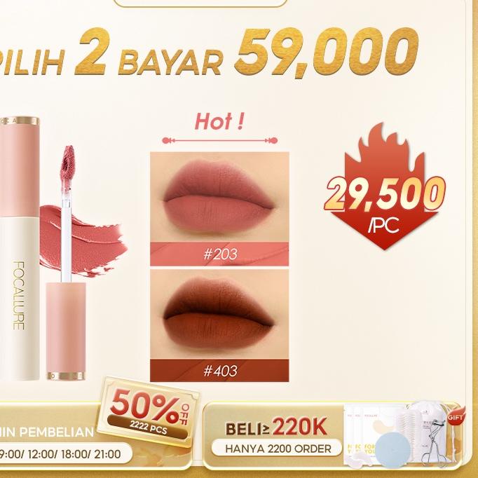 MALL FOCALLURE  Lip Cream Velvet-Matte Lipstik !!