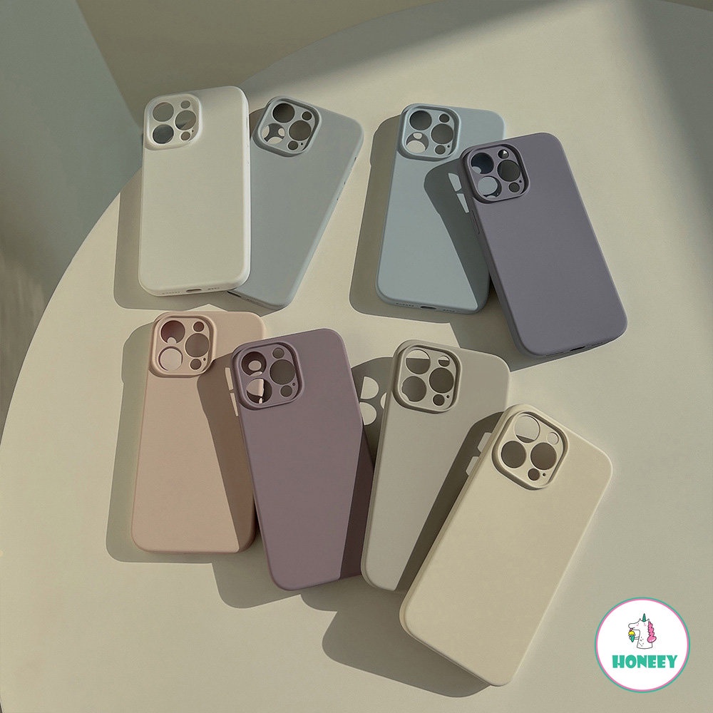 IPHONE Macaron Case Ponsel Silikon Cair Kompatibel Untuk Iphone14 13 12 11 Pro Max 14 Pro Max Shockproof Matte Liquid Silicone Lembut TPU Back Phone Cover