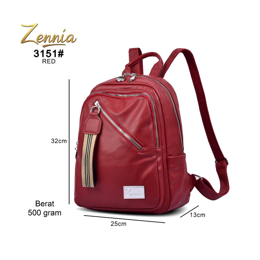 Tas Ransel Fashion Wanita Zennia 3151 Tas Wanita Punggung Kulit Backpack Kantor Kerja Kuliah Travell Outdoor