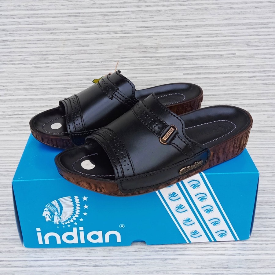 Sandal kulit indian 437 hitam.sandal pria original