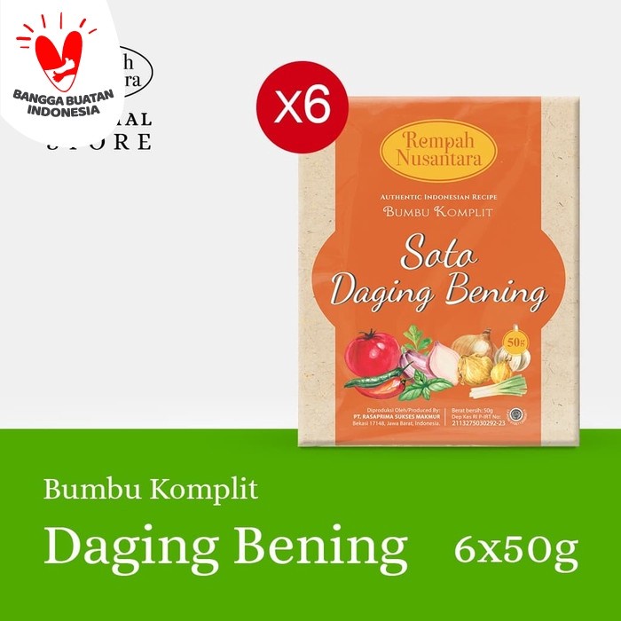 

Terlaris ✨ - REMPAH NUSANTARA BUMBU SOTO DAGING BENING 50 GRAM 1 PACK ( 6 PCS ) 2.1.23
