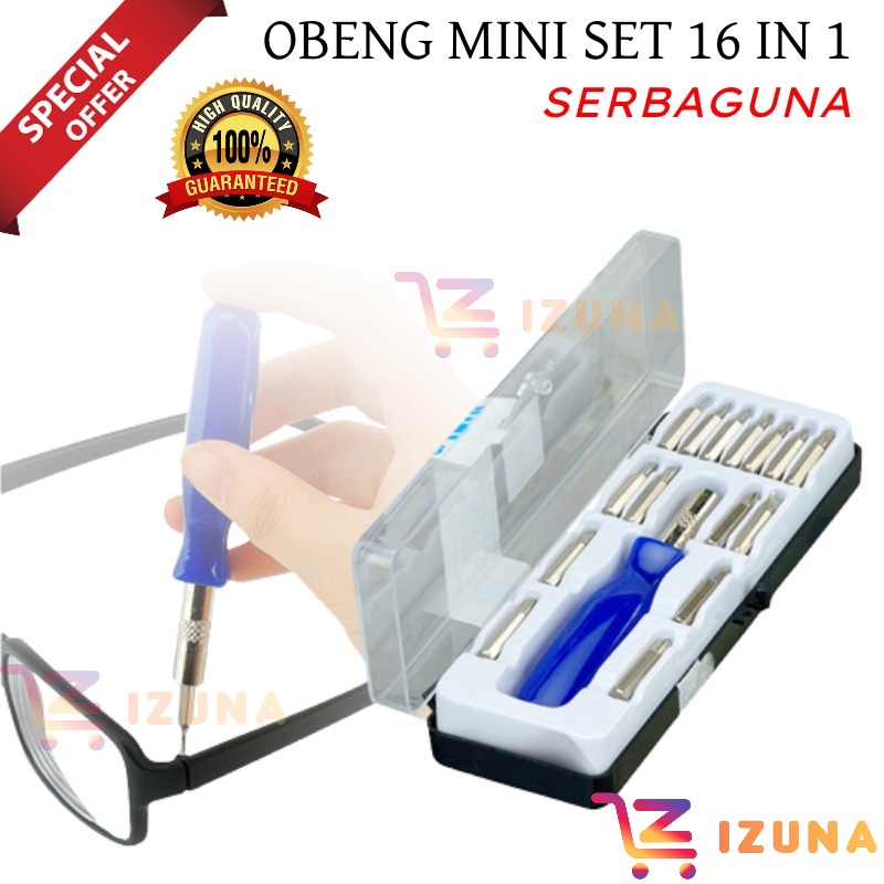 [IZUNA] OBENG SET 16 IN 1 / OBENG SERBAGUNA / OBENG MINI / OBENG MAGNET / OBENG MOTOR / OBENG HP / OBENG MINI 16 IN 1