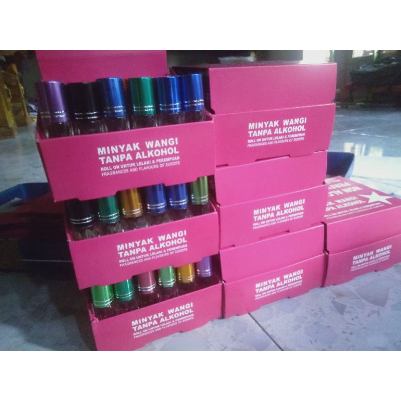 parfum roll on 8 ml non alkohol satu kotak isi 36 botol sah di pake sholat