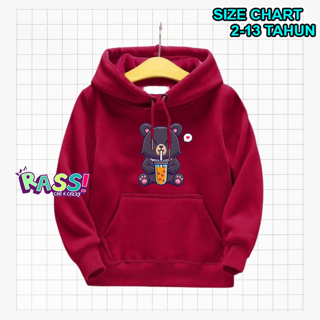 CM Sweater Hoodie Anak Laki Laki Terbaru/Switer BEAR BOBA Anak Cowok Umur 2 3 4 5 6 7 8 9 10 11 12 1