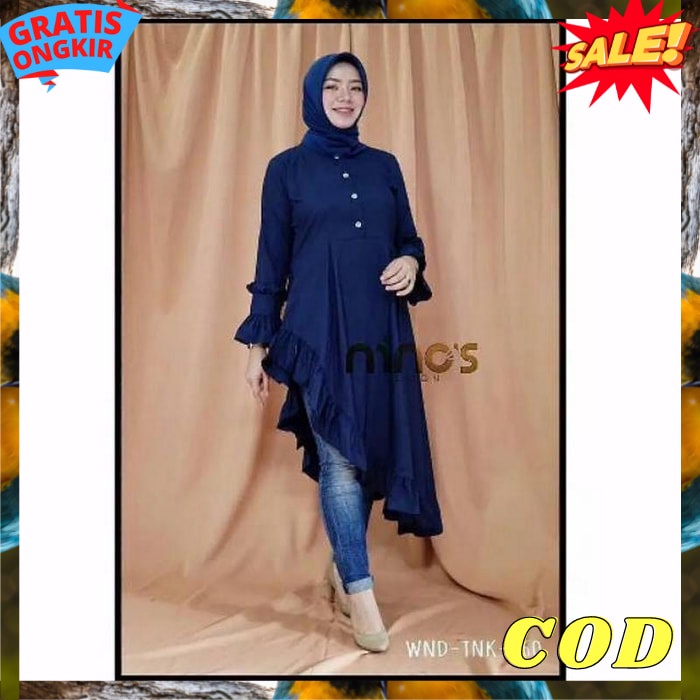 Tunic Atasan Muslim Bj Tunik Kerja Bju Fashion Wanita Baju Tsnik Korea Style Baju Tunik Cewek Kekini