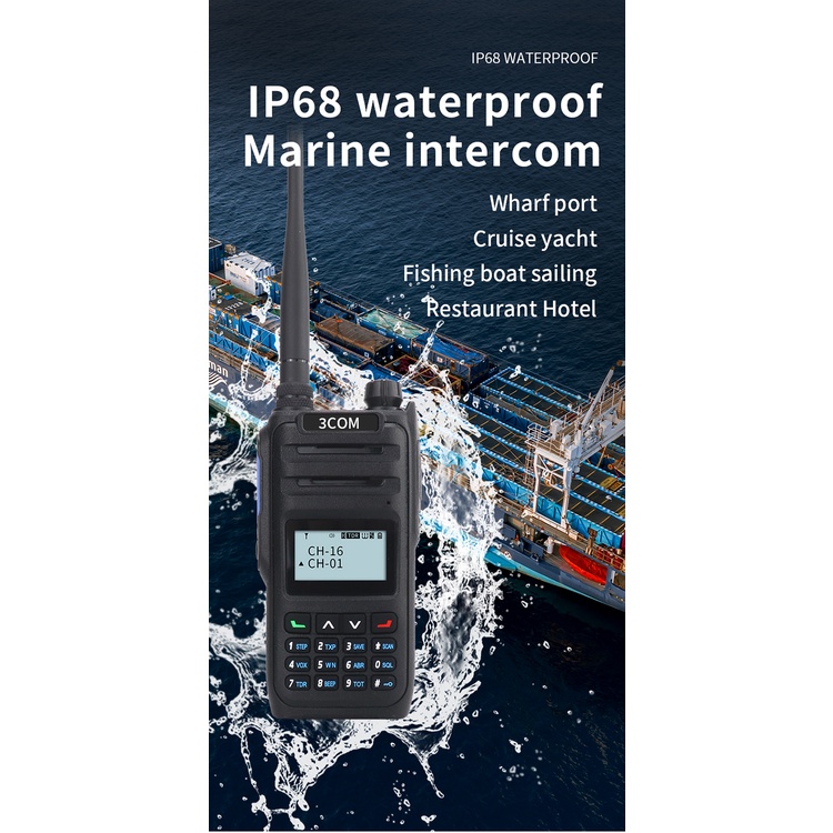 HT 3COM JAPAN TC-9000 DUAL BAND IP68 WALKIE TALKIE TC 9000 WATERPROOF