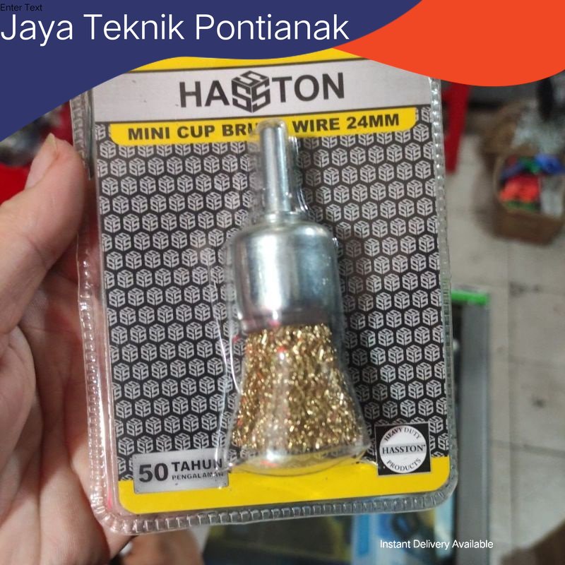 Sikat kawat / sikat bor coil brush baja mata model sapu hasston 24mm