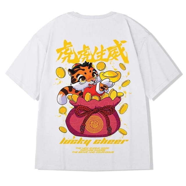 T-Shirt LUCKY CHEER Kaos Pria Wanita Baju Unisex Bahan Katun 24's Ukuran S M L XL XXL XXXL