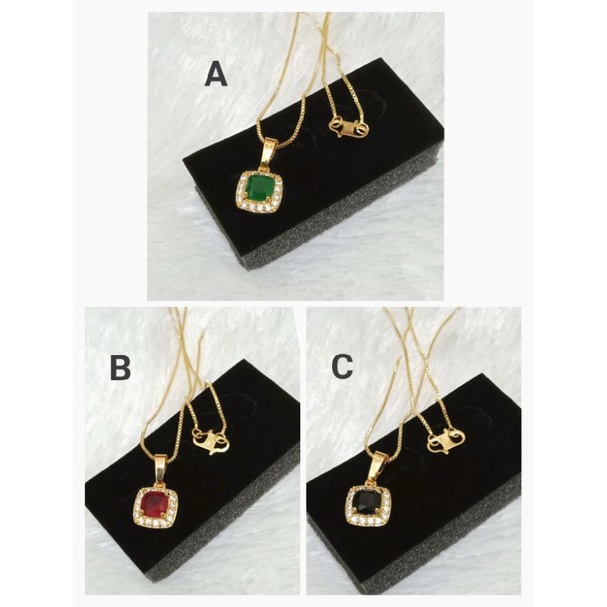 ALDR13. Kalung xuping dewasa 45cm lapis emas dgn mata zircon warna 24k