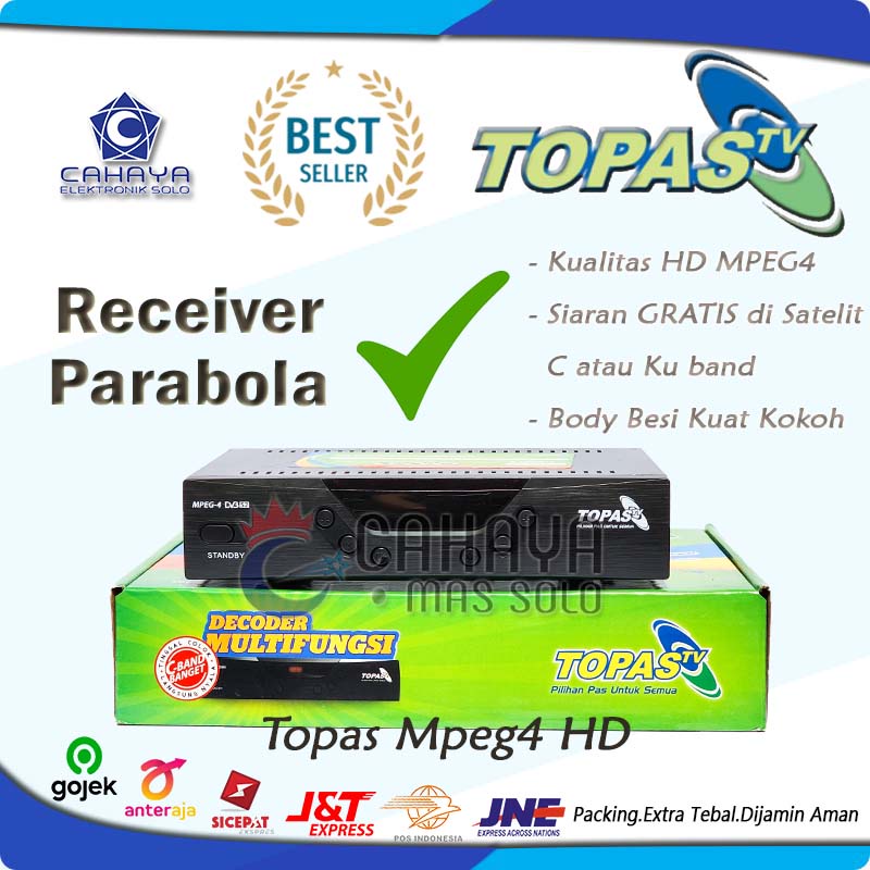 Receiver Topas MPEG4 HD C band Parabola TV Telkom4 SES9 FTA Decoder