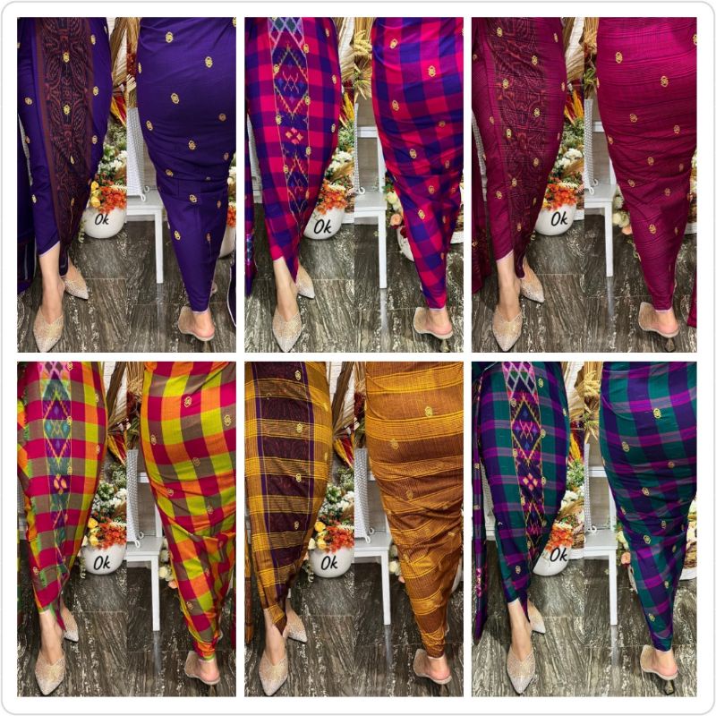 Kamen lembaran Endek Dobol tretes + Selendang