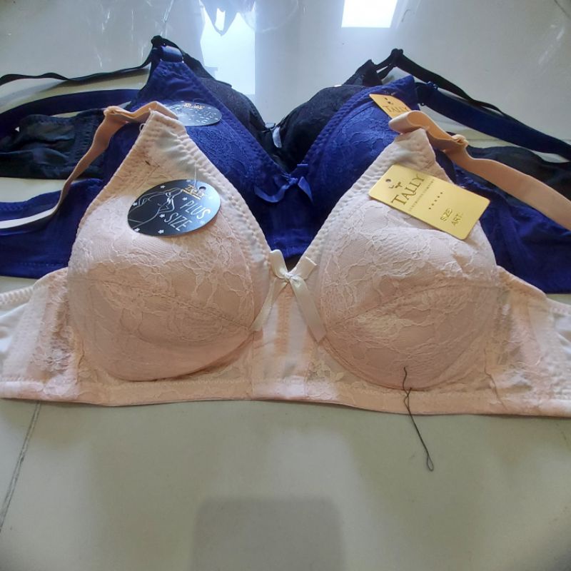 TALLY BRA BH JUMBO CUP BESAR CUP D TANPA KAWAT BUSA TIPIS SiZE 36-46