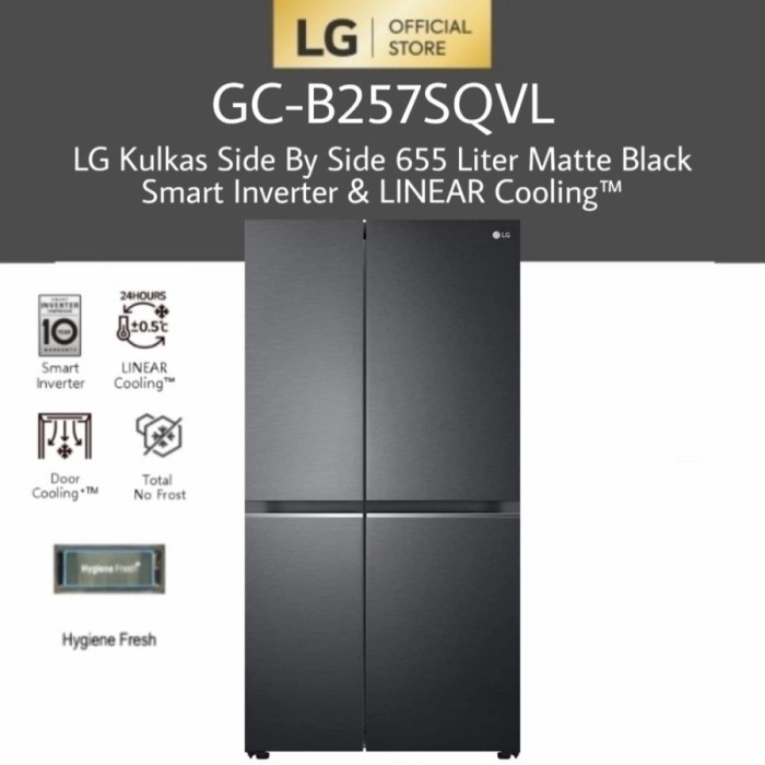 LG GC-B257SQVL KULKAS SIDE BY SIDE INVERTER INSTAVIEW GCB257SQVL