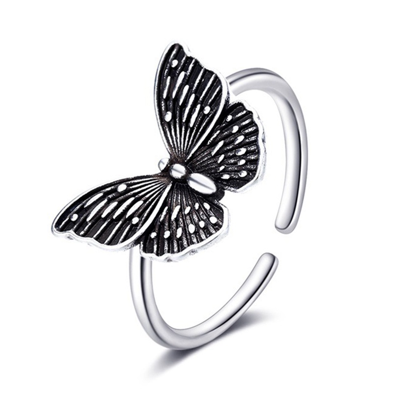 Gothic Vintage Berongga Kupu-Kupu Cincin Untuk Wanita Gadis Adjustable Rings Fashion Cocktail Pesta Statement Jewelry