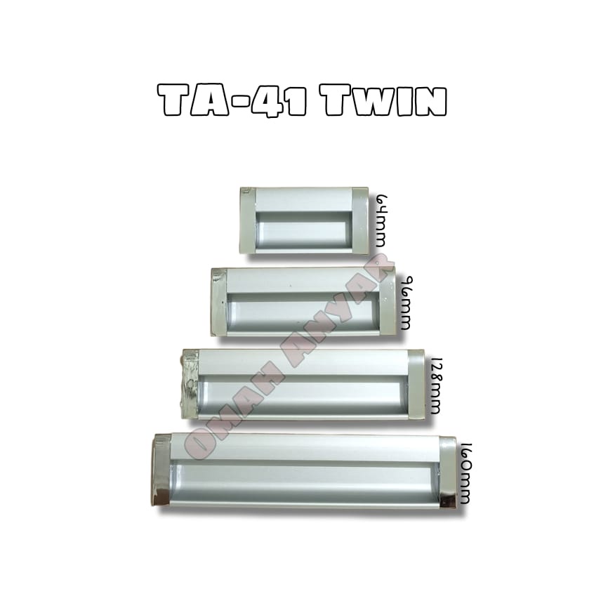 Handle Tanam Tarikan Pegangan Laci Aluminium TA-41 Twin