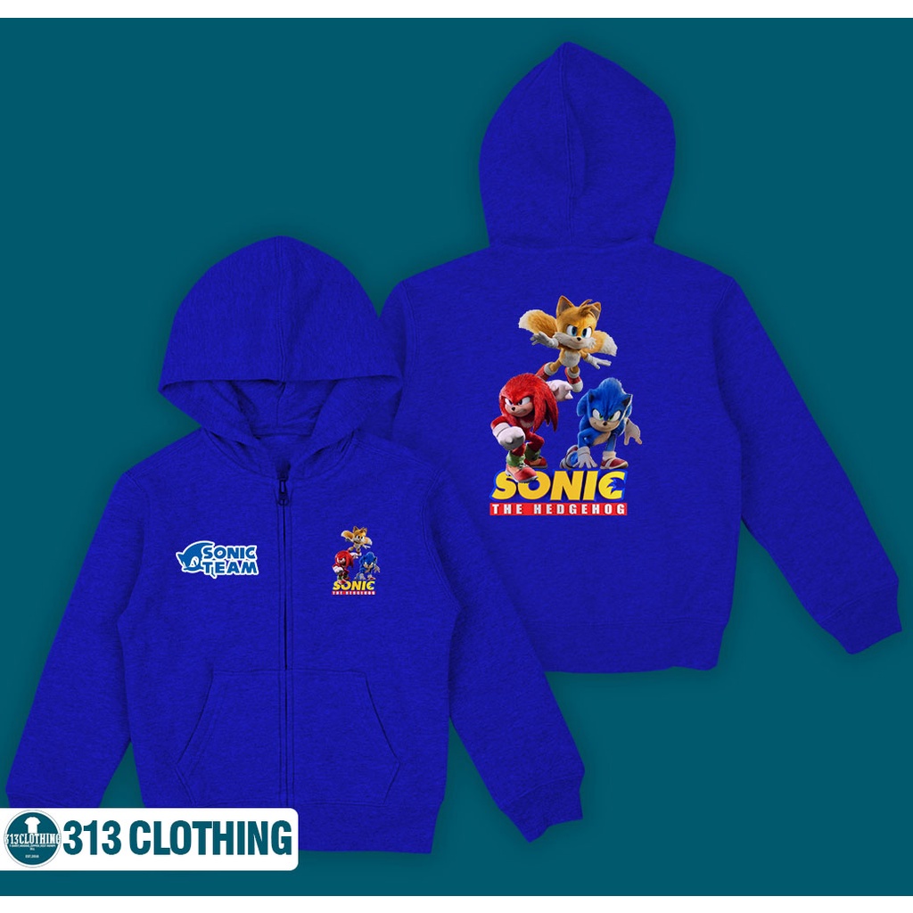 Jaket Hoodie Zipper Sonic The Hedgehog Hoodie Sweater Anak Sonic The hedgehog 001