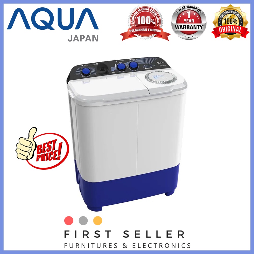 FREE ONGKIR* AQUA MESIN CUCI TWIN TUB 2 TABUNG QW-751XT (7 KG)