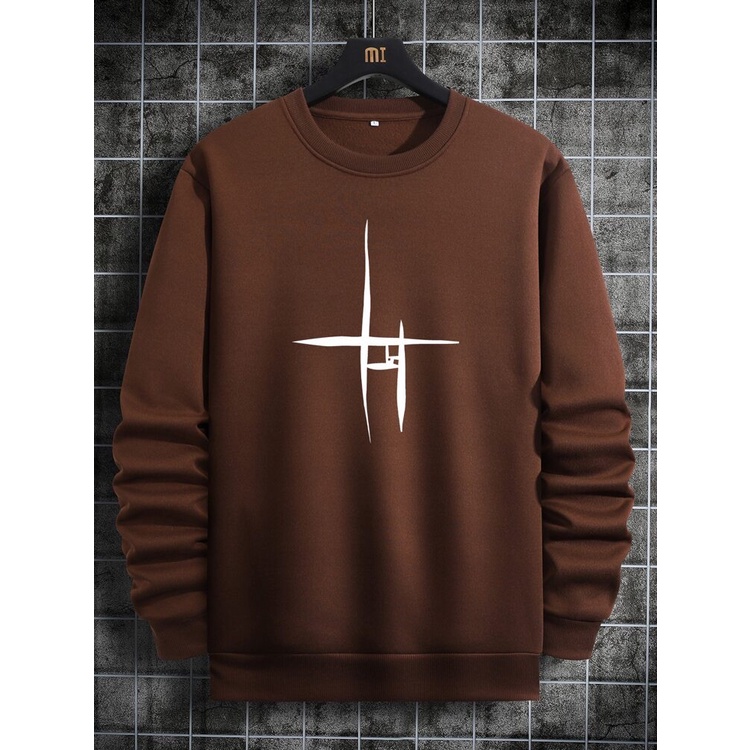 Sweatshirt Basic HELI II Sweater Crewneck Print DTF II Size M - XL Anak &amp; Dewasa ( Pria &amp; Wanita )