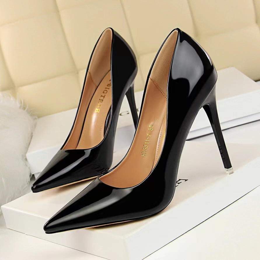 Premium Metallic Pointy Toe Mirror Sandal Heels Mengkilat Wanita 5274 (36-40)