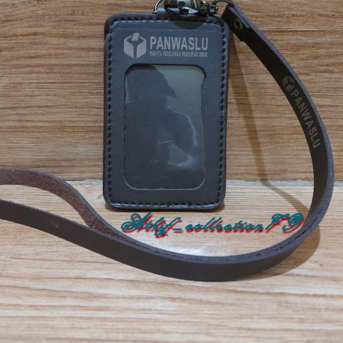 

향 Tempat Id Card PANWASLU Kulit Holder Id Card Kulit PANWASLU Kalung Kekinian !