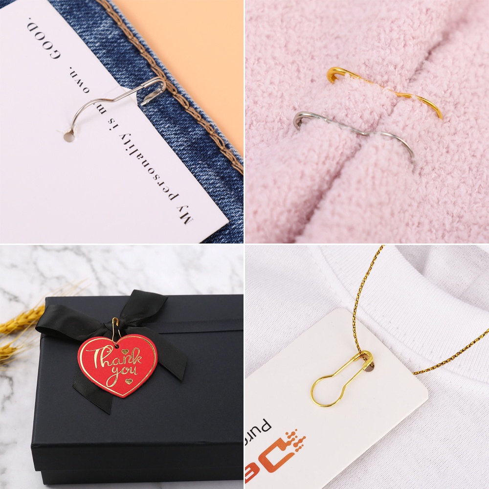 100 Pcs Mini Warna Campur Calabash Pin Tak Terlihat Pakaian Tag Pin Pengikat Berbentuk Pir Aksesoris Kerajinan Bohlam Kecil DIY Klip Labu Penanda Pemegang