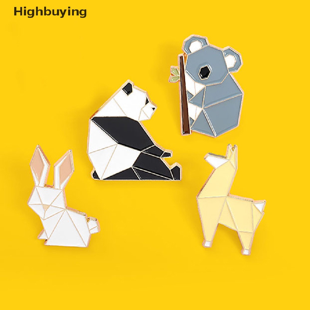 Hbid Pin Enamel Hewan Panda Koala Alpaka Kelinci Bros Tas Pakaian Kerah Pin Lencana Glory