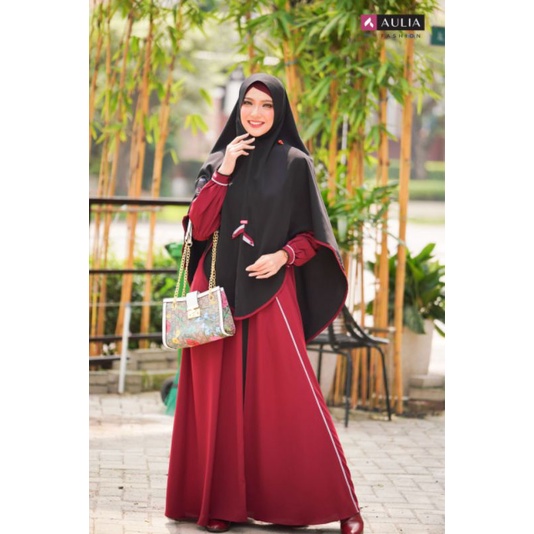 AULIA Fashion Set GAMIS ANYELIR Black Maroon