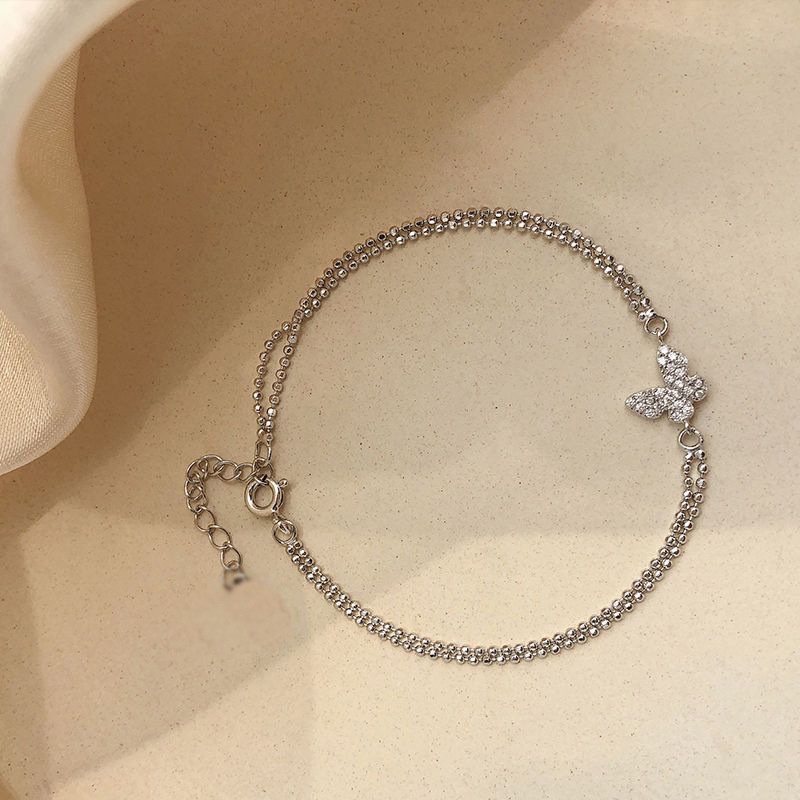 Gelang Simple Model Kupu-Kupu Silver Untuk Wanita