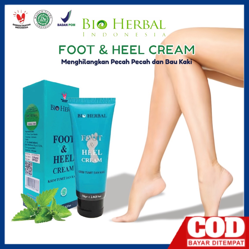 Bio Herbal Foot And Heel Cream krim Tumit kaki Pecah-pecah Kering Pembersih Kulit Anti Bakteri Kuman Jamur