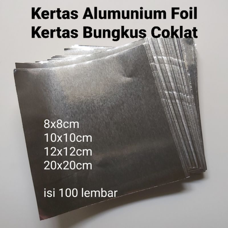 

Kertas Aluminium Foil / Kertas Bungkus Permen Cokelat - 100 Lembar