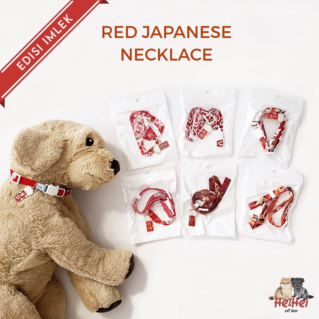 Kalung Anjing/Kucing Merah Edisi CNY Imlek - Pet/Dog/Cat Necklace