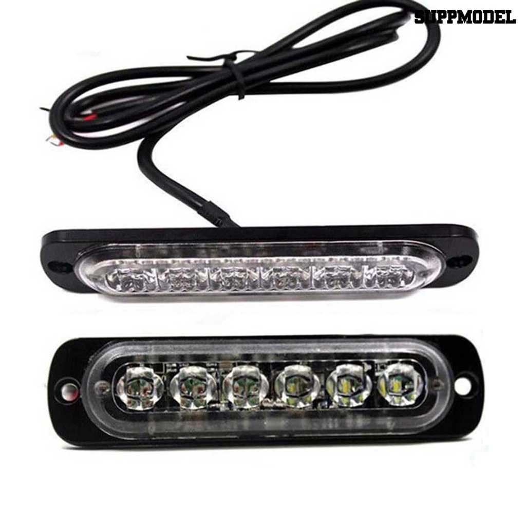 [SM] Lampu Warning Light Ultra Slim Super Terang 6led Lampu LED Strobo Kuning Untuk Mobil