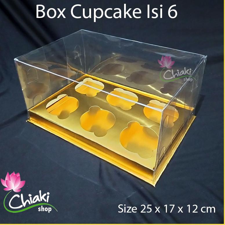 

Original Box Cupcake isi 6 GOLD 25x17x12 cm Kotak Mika Donat Dus Kue Kardus Emas Muffin Cake Pudding Karton serbuuu !