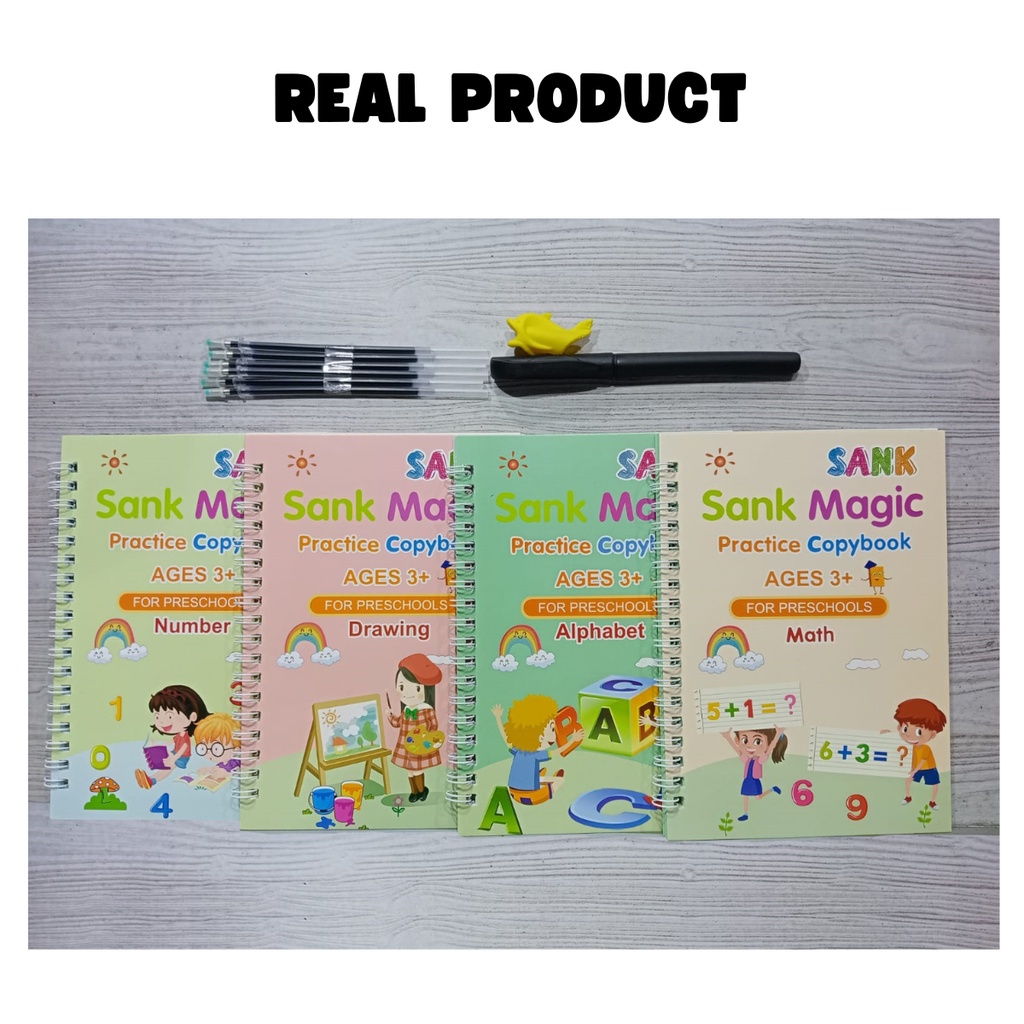 Buku Edukasi Ajaib Belajar Menulis Anak Latihan Menghitung Menggambar Tulis Huruf Dan Angka Sank Magic Practice Writing Book