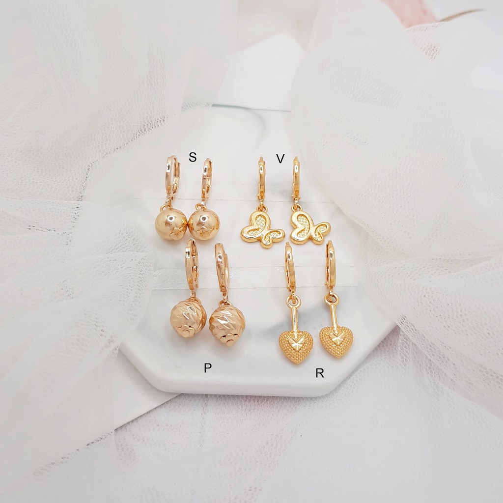 Anting Jurai Panjang Cantik Perhiasan Xuping Lapis Emas - BE170