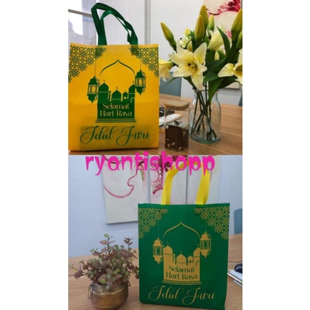 Tas lebaran  uk 30x40x8 Motif idul fitri /souvenir lebaran / tas parcel lebaran