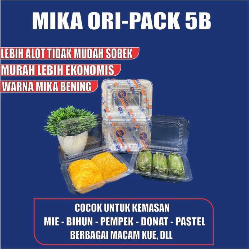 Mika Kue Tray Box Nasi Uk 5 Tempat Kemasan Jajanan Pasar Plastik Bening Murah