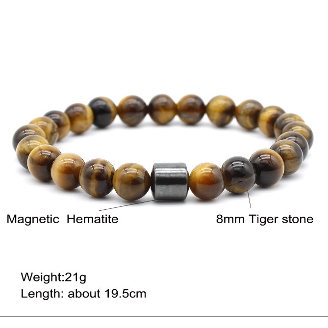 [Bayar Di Tempat] Gelang Pria Wanita Gelang Terapi Kesehatan Magnet Tiger Eye