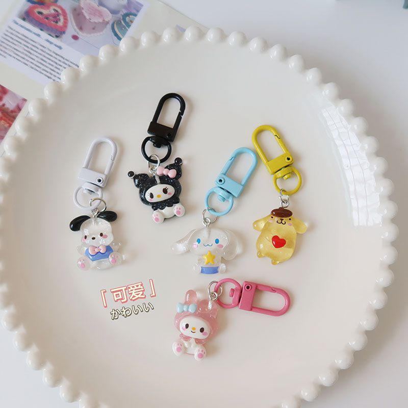 SearAsli Tipis dan Berkilauan Sanrio Gantungan Kunci Kartun Genit Cinnamoroll Babycinnamoroll Clow00