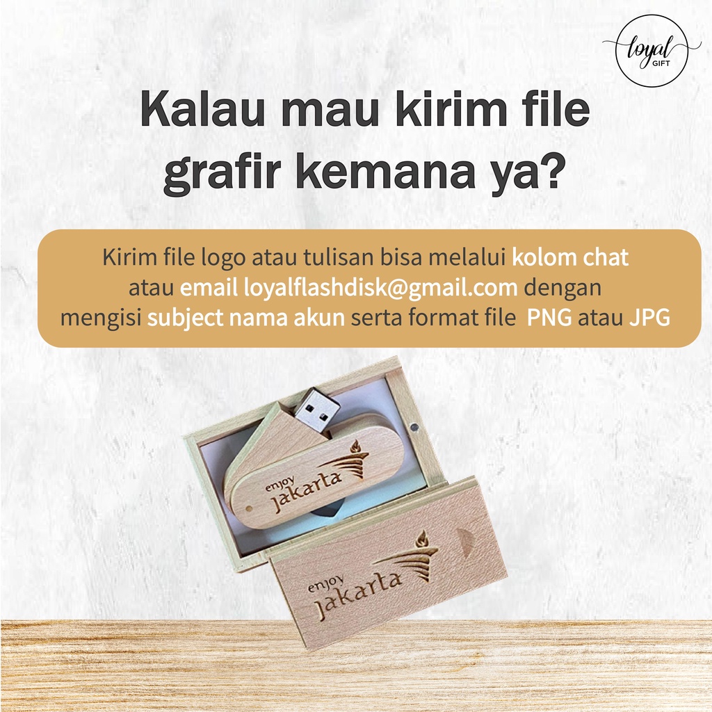 USB Flashdisk Kayu Flip + Box Geser - GARANSI GANTI BARU