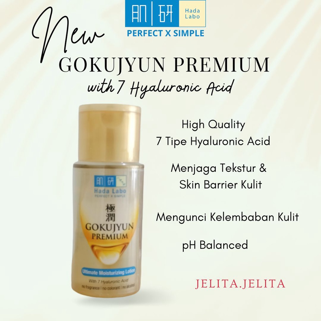 HADA LABO Gokujyun Premium Ultimate Moisturizing Lotion - Hadalabo Toner Moisturizer untuk Kulit Kering