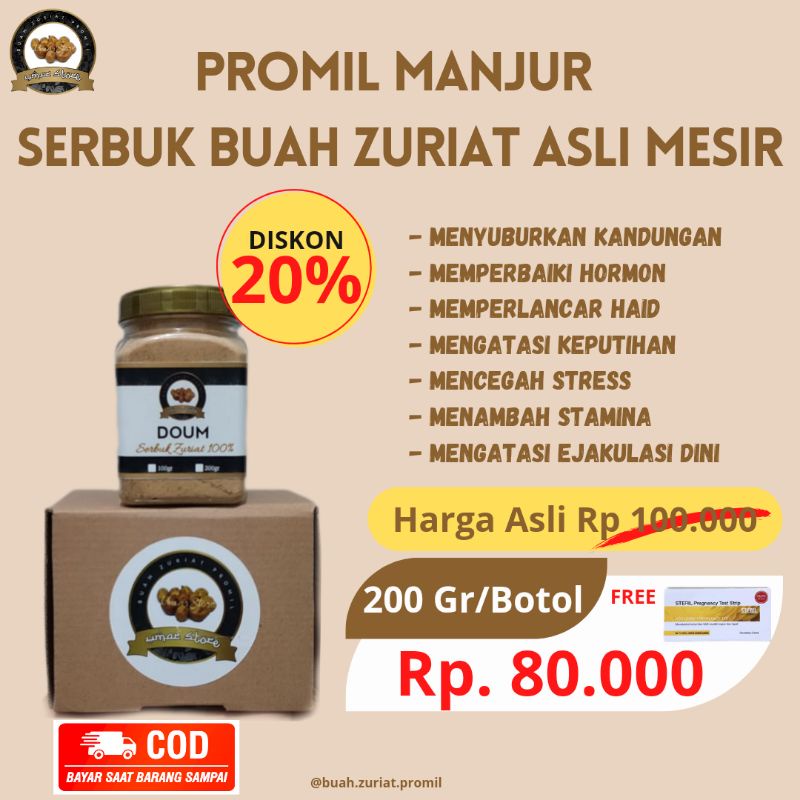 ZURIAT PROMO/BUAH ZURIAT/SERBUK ZURIAT/PROMIL