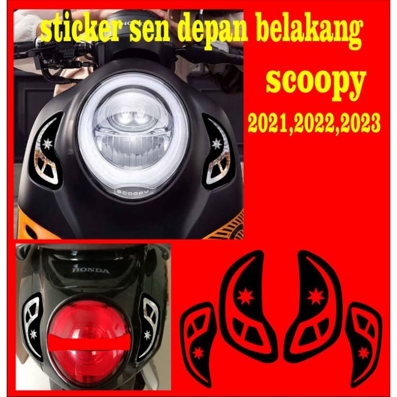 sticker variasi stiker cutting sen depan belakang motor scoopy 2021,2022,2023