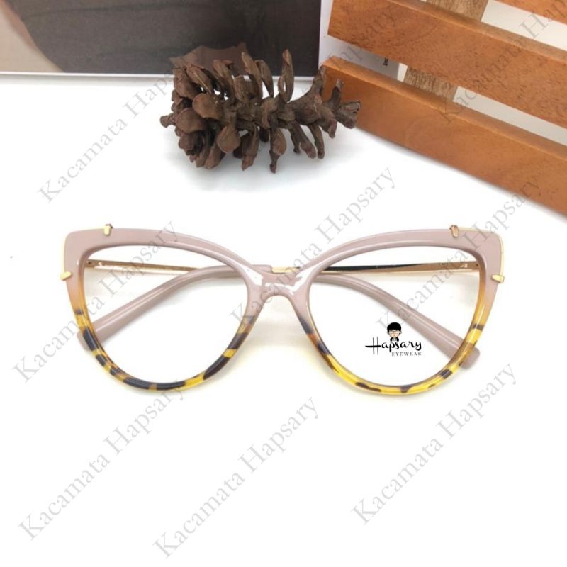 Kacamata Minus Antiradiasi Frame Wanita Cat eye 95709 | Anti UV Photocromic &amp; Bluecromic