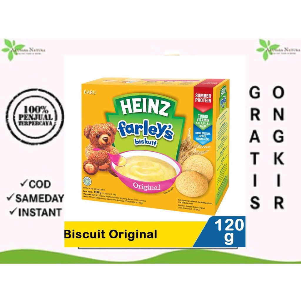 Heinz Farley's Biskuit Bayi Original, Banana (pisang) &amp; Orange (jeruk) 120G
