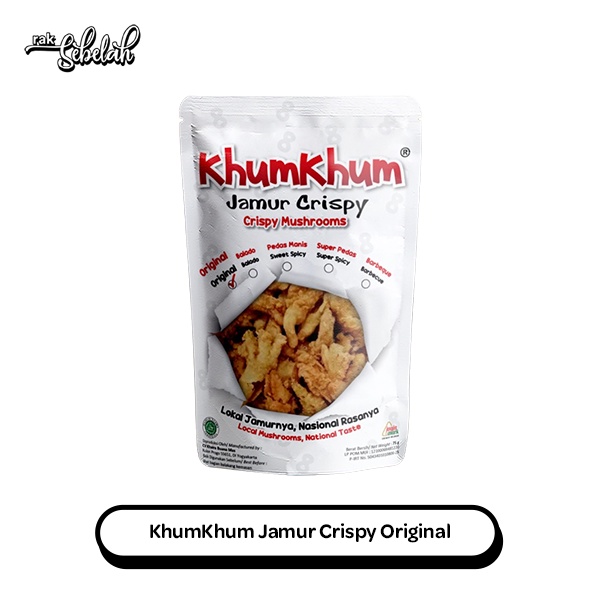 

Khumkhum Crispy Mushroom 75gr - Jamur Krispi Kering Aneka Rasa