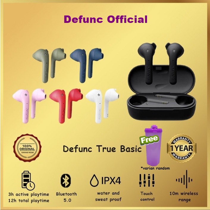 Defunc True Basic True Wireless Earbuds Earphone TWS Defunc