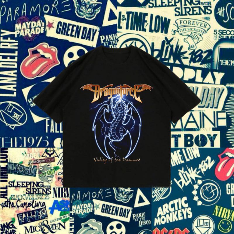 KAOS/T-SHIRT HITAM BAND METAL DRAGONFORCE UNISEX
